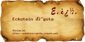 Eckstein Ágota névjegykártya
